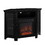 Classic Glass-Door Fireplace TV Stand for TVs up to 55" - Black