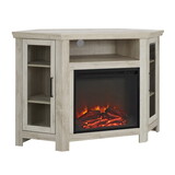 Classic Glass-Door Fireplace TV Stand for TVs up to 55