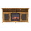 Classic Glass-Door Fireplace Tall TV Stand for TVs up to 65" - Barnwood