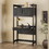 Transitional Reeded Desk with Hutch and Drawers Plus Tech Management - Black B185P200195