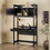 Transitional Reeded Desk with Hutch and Drawers Plus Tech Management - Black B185P200195