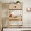 Transitional Reeded Desk with Hutch and Drawers Plus Tech Management - Oak B185P200196