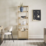 Transitional Narrow Bookshelf with Drawer on Bottom - Oak B185P200197