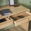 Modern Curved Waterfall Desk with Drawers - Oak B185P200199
