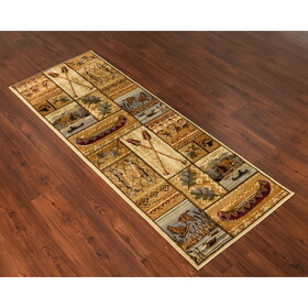 Woodland GC_RST5001 Multi 2 ft. 7 in. x 7 ft. 3 in. Lodge Area Rug