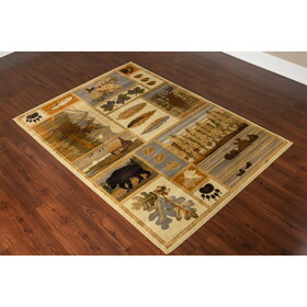 Woodland GC_RST5101 Multi 5 ft. 3 in. x 7 ft. 3 in. Lodge Area Rug