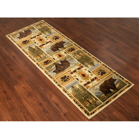 Woodland GC_RST5301 Multi 2 ft. 7 in. x 7 ft. 3 in. Lodge Area Rug B186P180926
