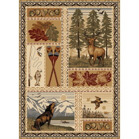 Woodland GC_RST5401 Multi 7 ft. 10 in. x 10 ft. 3 in. Lodge Area Rug