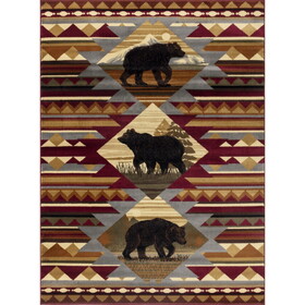 Nature's Nest GC_CBL3001 Multi 7 ft. 10 in. x 10 ft. 3 in. Lodge Area Rug
