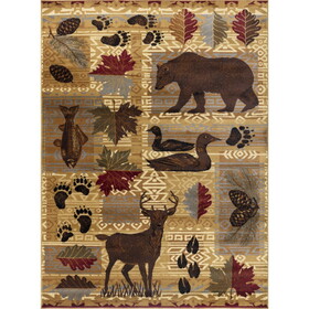 Nature's Nest GC_CBL3002 Multi 7 ft. 10 in. x 10 ft. 3 in. Lodge Area Rug