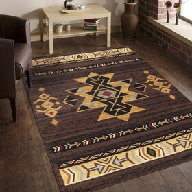 Tribes GC_YLS4005 Brown 5 ft. 3 in. x 7 ft. 3 in. Southwest Area Rug