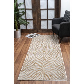 Elegance GC_CNC6007 Gold 2 ft. 7 in. x 7 ft. 3 in. Area Rug