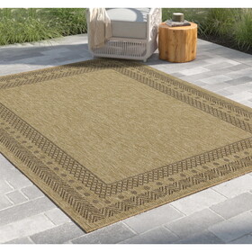 Earth GC_NTL1007 Jute/Mocha 7 ft. 10 in. x 10 ft. 3 in. Indoor/Outdoor Area Rug P-B186P198829