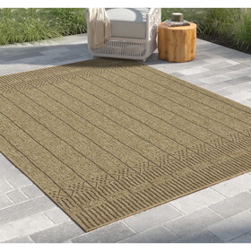 Earth GC_NTL1009 Jute/Mocha 7 ft. 10 in. x 10 ft. 3 in. Indoor/Outdoor Area Rug P-B186P198835