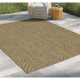 Earth GC_NTL1013 Jute/Mocha 7 ft. 10 in. x 10 ft. 3 in. Indoor/Outdoor Area Rug P-B186P198847