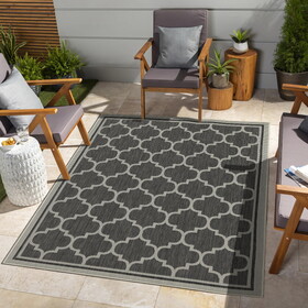 Sunshine GC_HAR2005 Anthracite 7 ft. 10 in. x 10 ft. 3 in. Indoor/Outdoor Area Rug P-B186P198865