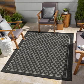 Sunshine GC_HAR2008 Anthracite 7 ft. 10 in. x 10 ft. 3 in. Indoor/Outdoor Area Rug P-B186P198874