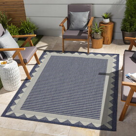 Sunshine GC_HAR2013 Blue 7 ft. 10 in. x 10 ft. 3 in. Indoor/Outdoor Area Rug P-B186P198889