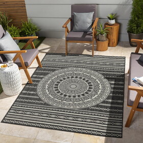 Sunshine GC_HAR2017 Anthracite 7 ft. 10 in. x 10 ft. 3 in. Indoor/Outdoor Area Rug P-B186P198901