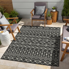 Sunshine GC_HAR2020 Anthracite 7 ft. 10 in. x 10 ft. 3 in. Indoor/Outdoor Area Rug P-B186P198910