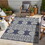 Sunshine GC_HAR2022 Blue 2 ft. 7 in. x 7 ft. 3 in. Indoor/Outdoor Area Rug B186P198918