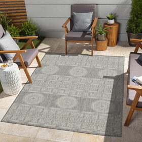 Sunshine GC_HAR2024 Silver 7 ft. 10 in. x 10 ft. 3 in. Indoor/Outdoor Area Rug P-B186P198922