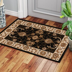 Manchester GC_HER5001 Black 2 ft. x 3 ft. Area Rug B186P316772