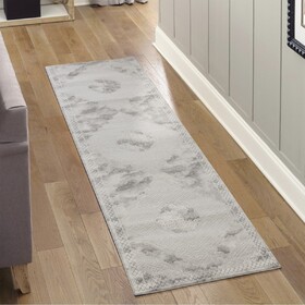 Geometrix GC_DIM1004 Gray 2 ft. 7 in. x 9 ft. 10 in. Area Rug B186P316818