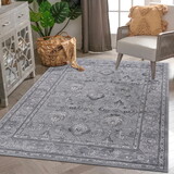 NAAR MARFI Collection 5X7 Grey/Oriental Non-Shedding Living Room Bedroom Dining Home Office Stylish and Stain Resistant Area Rug B189P183419