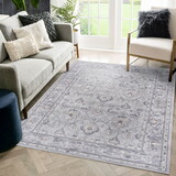 NAAR MARFI Collection 6X9 Ivory/Grey/Oriental Non-Shedding Living Room Bedroom Dining Home Office Stylish and Stain Resistant Area Rug B189P183483