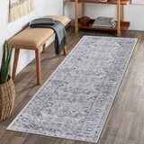 NAAR MARFI Collection 2X8 Grey/Blue/Oriental Non-Shedding Living Room Bedroom Dining Home Office Stylish and Stain Resistant Area Rug B189P183485