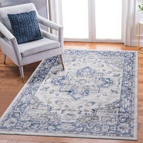 NAAR MARFI Collection 8X10 Blue / Grey / Oriental Area Rug B189P183493