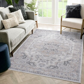 NAAR MARFI Collection 5X7 Ivory/Beige/Oriental Non-Shedding Living Room Bedroom Dining Home Office Stylish and Stain Resistant Area Rug B189P183496