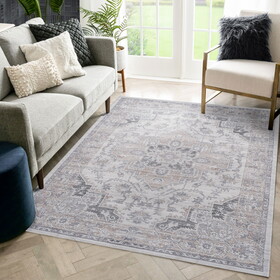 NAAR MARFI Collection 6X9 Ivory/Beige/Oriental Non-Shedding Living Room Bedroom Dining Home Office Stylish and Stain Resistant Area Rug B189P183497