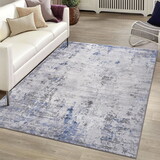 NAAR MARFI Collection 8X10 Silver/Blue/Abstract Non-Shedding Living Room Bedroom Dining Home Office Stylish and Stain Resistant Area Rug B189P183508