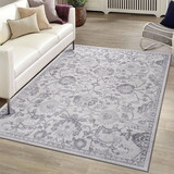 NAAR MARFI Collection 5X7 Grey/Silver/Oriental Non-Shedding Living Room Bedroom Dining Home Office Stylish and Stain Resistant Area Rug B189P183515