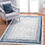 NAAR MARFI Collection 8X10 Blue/Ivory/Bordered Non-Shedding Living Room Bedroom Dining Home Office Stylish and Stain Resistant Area Rug B189P183530