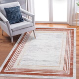 NAAR MARFI Collection 8X10 Brown/Ivory/Bordered Non-Shedding Living Room Bedroom Dining Home Office Stylish and Stain Resistant Area Rug B189P183535