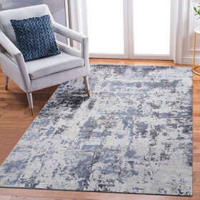 NAAR PAYAS Collection 8X10 Grey/Denim /Abstract Non-Shedding Living Room Bedroom Dining Home Office Stylish and Stain Resistant Area Rug B189P183554