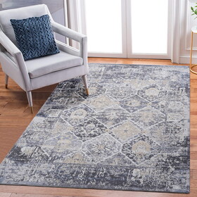 NAAR PAYAS Collection 5X7 Grey/Blue /Traditional Non-Shedding Living Room Bedroom Dining Home Office Stylish and Stain Resistant Area Rug B189P183561