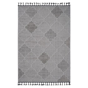 NAAR Guros Collection 6X9 White/Grey /Trellis Indoor/Outdoor Area Rug B189P183592