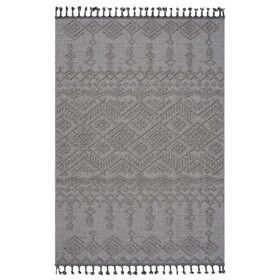 NAAR Guros Collection 4X6 White/White /Traditional Indoor/Outdoor Area Rug B189P183600