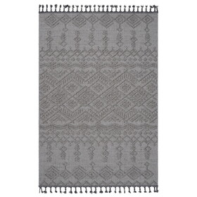NAAR Guros Collection 5X7 White/White /Traditional Indoor/Outdoor Area Rug B189P183601