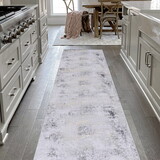Naar Area Rugs, Washable Rug, Low-Pile, Non-Slip, Non-Shedding, Foldable, Kid & Pet Friendly - Area Rugs for living room, bedroom, kitchen, dining room rug - Perfect Gifts, (Gray/Gold, 2'6