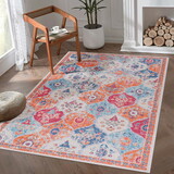 Naar 6x9 Cream Area Rugs, Washable Rug, Low-Pile, Non-Slip, Non-Shedding, Foldable, Kid & Pet Friendly - Area Rugs, Perfect Gifts, (Cream, 6' x 9') B189P189013