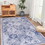 Naar 9x12 Area Rugs for Living Room, Washable Rug, Low-Pile, Non-Slip, Non-Shedding, Foldable, Kid&Pet Friendly, Area Rugs, rug, Blue 9x12 Area Rug (Blue, 9'x12') B189P189023