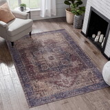 Naar Area Rug 3x5, Washable Rug, Low-Pile, Non-Slip, Non-Shedding, Foldable, Kid & Pet Friendly - Area Rugs for living room, bedroom, kitchen, dining room rug - Perfect Gifts, (Burgundy, 3' x 5')