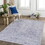 Naar Area Rug 4x6, Washable Rug, Low-Pile, Non-Slip, Non-Shedding, Foldable, Kid & Pet Friendly - Area Rugs for living room, bedroom, kitchen, dining room rug - Perfect Gifts, (Blue+Cream, 4' x 6')