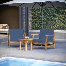 4 Piece Patio Bistro Furniture Wood-&#149; 2x Chairs &#149; 1x Table P-B190P193052