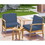4 Piece Patio Bistro Furniture Wood-&#149; 2x Chairs &#149; 1x Table B190P193053